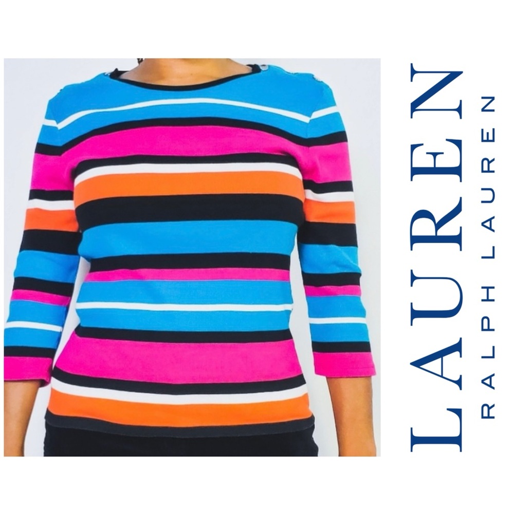 Lauren Ralph Lauren Multicolor Striped Long Sleeve Tee